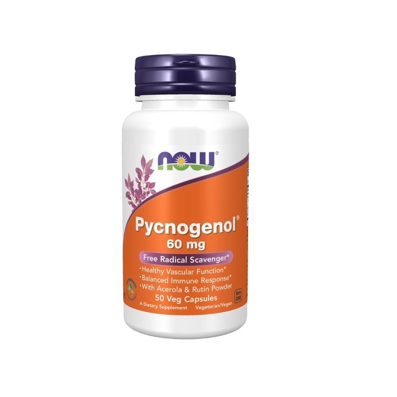 NOW FOODS Pycnogenol with Acerola & Rutin Powder 60mg 50 vcaps iFit